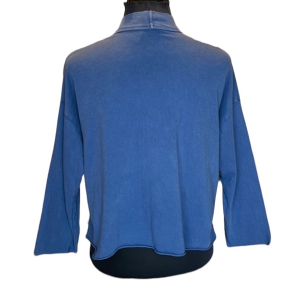 Aerie Blue Crop Mock Neck Long Sleeve - Picture 2 of 5